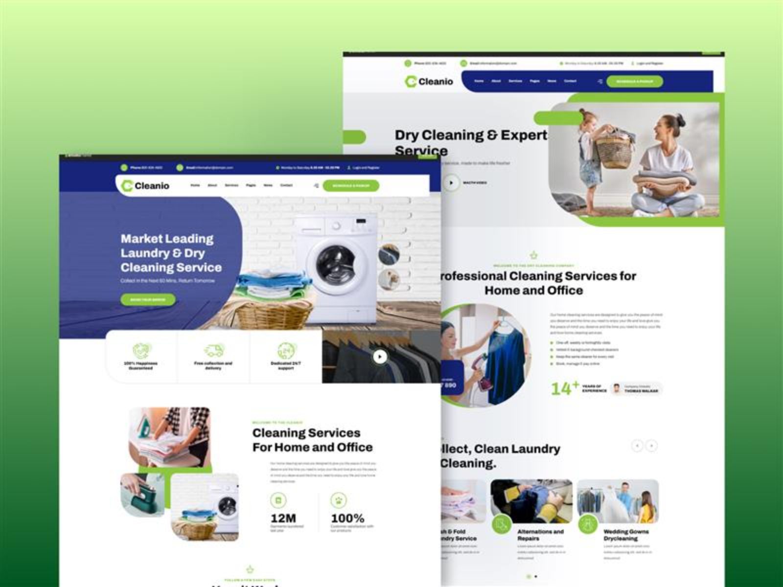 Cleanio – Laundry and Cleaning Service PSD Template