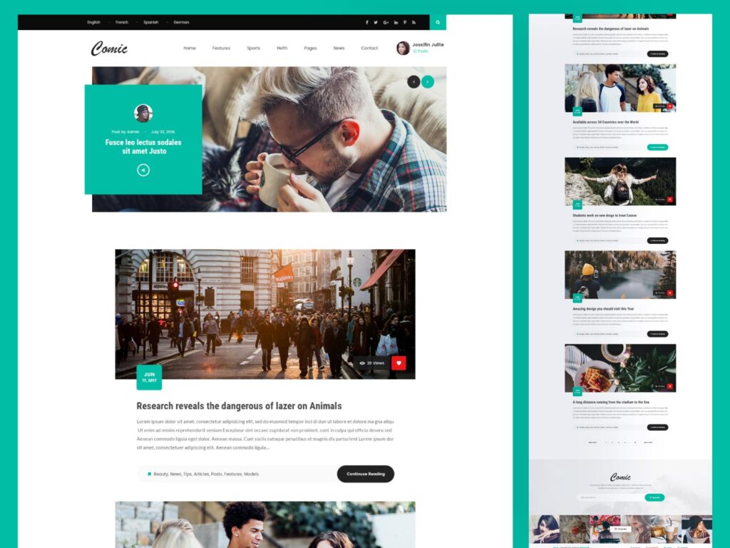 Comic – Personal Blog PSD Template