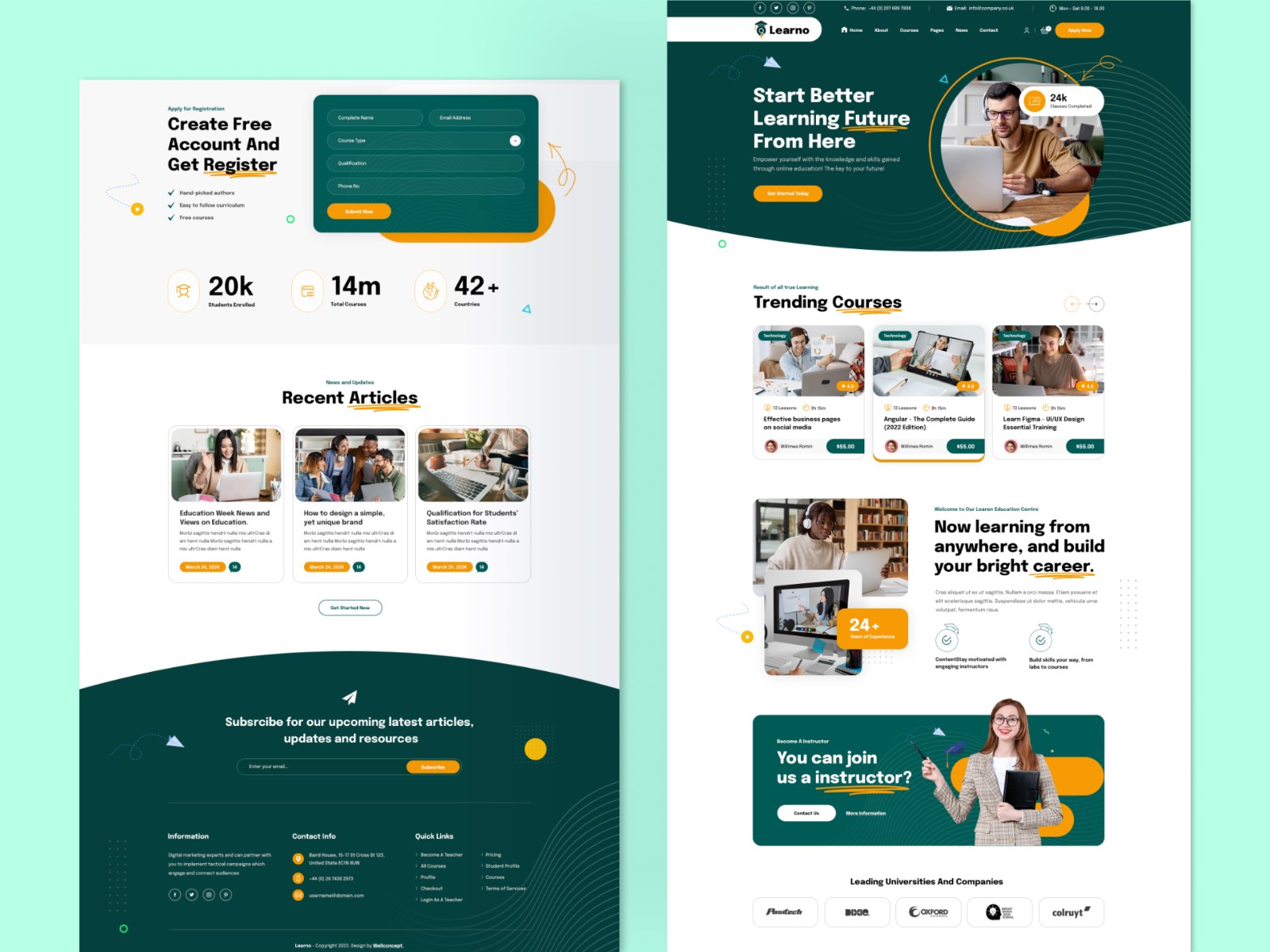 Learno – Online Education Learning PSD Template