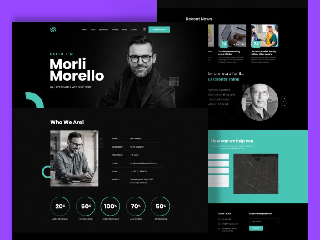 Sonx – Personal CV, Resume & Portfolio PSD Template